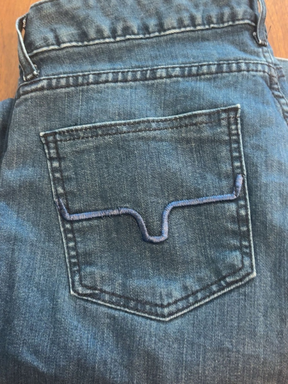 Kimes Ranch Slim Women's Blue Denim Jeans with Curved Pocket Stitch